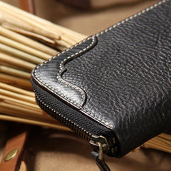 Cool Handmade Leather Mens Clutch Vintage Zipper Wallet for Men