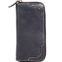 Cool Handmade Leather Mens Clutch Vintage Zipper Wallet for Men