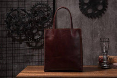 Cool Handmade Leather Mens Tote Bag Cool Messenger Tote Bag Handbag for men