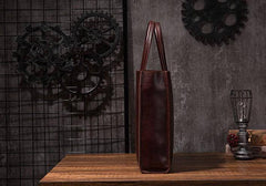 Cool Handmade Leather Mens Tote Bag Cool Messenger Tote Bag Handbag for men