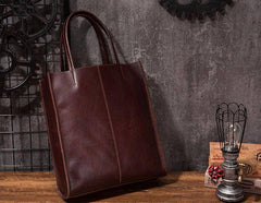 Cool Handmade Leather Mens Tote Bag Cool Messenger Tote Bag Handbag for men