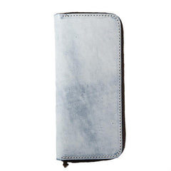 Cool Handmade Mens Blue Long Wallet Red Bifold Card Wallet Zipper Clutch Wallet For Men - imessengerbags