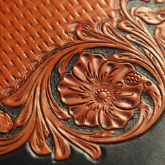 Cool Handmade Tooled Leather Tang Lion Sling Bag Chest Bag One Shoulder Backpack For Men - imessengerbags
