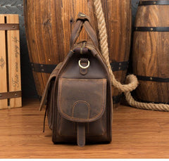 Vintage Mens Leather 14 inches Briefcase Side Bag Work Bags Travel Luggage Bag for Men - imessengerbags