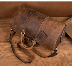 Cool Brown Mens Leather 15 inches Weekender Bag Travel Shoulder Bags Duffle  Luggae Bag for Men - imessengerbags