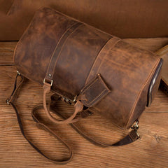 Cool Brown Mens Leather 15 inches Weekender Bag Travel Shoulder Bags Duffle  Luggae Bag for Men - imessengerbags