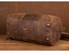 Cool Brown Mens Leather 15 inches Weekender Bag Travel Shoulder Bags Duffle  Luggae Bag for Men - imessengerbags