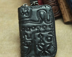 Cool Leather Aztec Designed Mens Car Key Key Wallet Small Key Holders for Men - imessengerbags