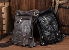 Cool Leather Belt Pouch Mens Chest Bag Backpack Shoulder Bag for Men - imessengerbags