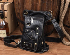 Cool Leather Belt Pouch Mens Chest Bag Backpack Shoulder Bag for Men