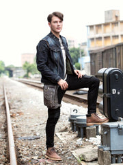 Cool Leather Belt Pouch Mens Chest Bag Backpack Shoulder Bag for Men - imessengerbags