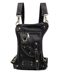 Cool Leather Belt Pouch Mens Chest Bag Backpack Shoulder Bag for Men - imessengerbags