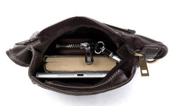 Cool Leather Belt Pouch Mens Chest Bag Backpack Shoulder Bag for Men