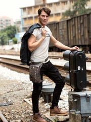 Cool Leather Belt Pouch Mens Chest Bag Backpack Shoulder Bag for Men - imessengerbags