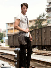 Cool Leather Belt Pouch Mens Chest Bag Backpack Shoulder Bag for Men - imessengerbags