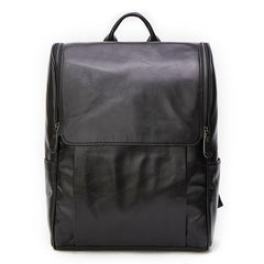 Cool Leather Black Mens Large Brown Backpacks Travel Backpack 14inch Laptop Backpack for Men - imessengerbags