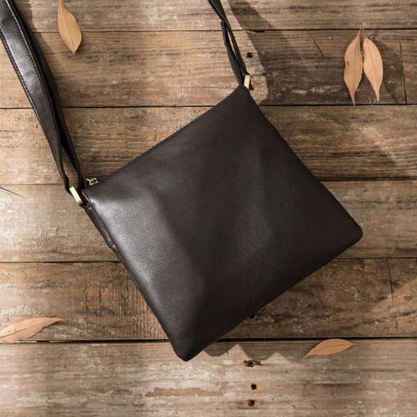 Cool Leather Black Mens Messenger Bags Vintage Shoulder Bags  for Men - imessengerbags