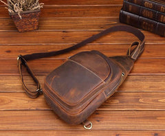 Cool Leather Chest Bag Sling Bag Sling Crossbody Bag Sling Travel Bag Sling Hiking Bags For Men - imessengerbags