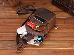 Cool Leather Chest Bag Sling Bag Sling Crossbody Bag Sling Travel Bag Sling Hiking Bags For Men - imessengerbags