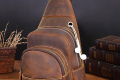 Cool Leather Chest Bag Sling Bag Sling Crossbody Bag Sling Travel Bag Sling Hiking Bags For Men - imessengerbags