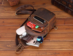 Cool Leather Chest Bag Sling Bag Sling Crossbody Bag Sling Travel Bag Sling Hiking Bags For Men - imessengerbags