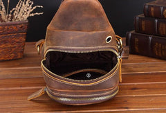 Cool Leather Chest Bag Sling Bag Sling Crossbody Bag Sling Travel Bag Sling Hiking Bags For Men - imessengerbags