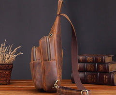 Cool Leather Chest Bag Sling Bag Sling Crossbody Bag Sling Travel Bag Sling Hiking Bags For Men - imessengerbags