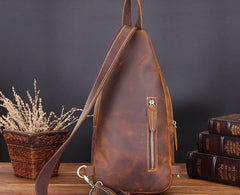Cool Leather Chest Bag Sling Bag Sling Crossbody Bag Sling Travel Bag Sling Hiking Bags For Men - imessengerbags