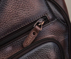 Cool Leather Chest Bag Sling Bag Sling Crossbody Bag Sling Travel Bags Sling Hiking Bag For Men - imessengerbags