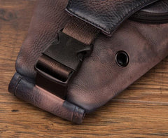 Cool Leather Chest Bag Sling Bag Sling Crossbody Bag Sling Travel Bags Sling Hiking Bag For Men - imessengerbags