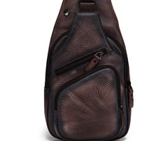 Cool Leather Chest Bag Sling Bag Sling Crossbody Bag Sling Travel Bags Sling Hiking Bag For Men - imessengerbags