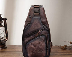 Cool Leather Chest Bag Sling Bag Sling Crossbody Bag Sling Travel Bags Sling Hiking Bag For Men - imessengerbags