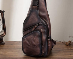 Cool Leather Chest Bag Sling Bag Sling Crossbody Bag Sling Travel Bags Sling Hiking Bag For Men - imessengerbags