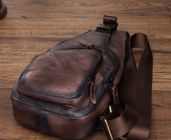 Cool Leather Chest Bag Sling Bag Sling Crossbody Bag Sling Travel Bags Sling Hiking Bag For Men - imessengerbags