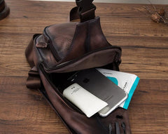 Cool Leather Chest Bag Sling Bag Sling Crossbody Bag Sling Travel Bags Sling Hiking Bag For Men - imessengerbags