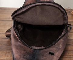 Cool Leather Chest Bag Sling Bag Sling Crossbody Bag Sling Travel Bags Sling Hiking Bag For Men - imessengerbags