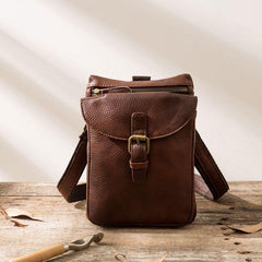 Cool Leather Coffee Belt Pouches Mens Waist Bag Shoulder Bag for Men - imessengerbags