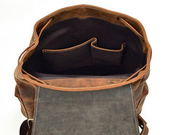Cool Leather Black Coffee Mens Satchel Backpacks Travel Backpack 14inch Laptop Backpack for Men - imessengerbags