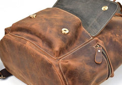 Cool Leather Black Coffee Mens Satchel Backpacks Travel Backpack 14inch Laptop Backpack for Men - imessengerbags