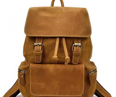 Cool Leather Black Coffee Mens Satchel Backpacks Travel Backpack 14inch Laptop Backpack for Men - imessengerbags
