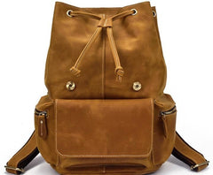 Cool Leather Black Coffee Mens Satchel Backpacks Travel Backpack 14inch Laptop Backpack for Men - imessengerbags
