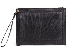 BLACK Coffee MENS LEATHER SLIM ZIPPER CLUTCH WRISTLET PURSE BAG CLUTCH BAG FOR MEN - imessengerbags