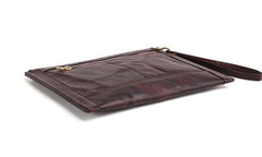 BLACK Coffee MENS LEATHER SLIM ZIPPER CLUTCH WRISTLET PURSE BAG CLUTCH BAG FOR MEN - imessengerbags