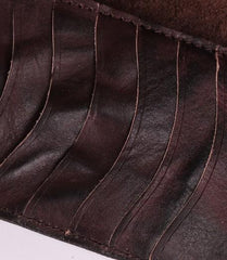 Cool Leather Long Wallet for Men Vintage Trifold Long Wallet Wristlet Wallet
