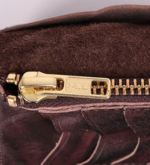 Cool Leather Long Wallet for Men Vintage Trifold Long Wallet Wristlet Wallet