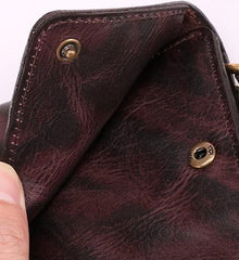 Cool Leather Long Wallet for Men Vintage Trifold Long Wallet Wristlet Wallet