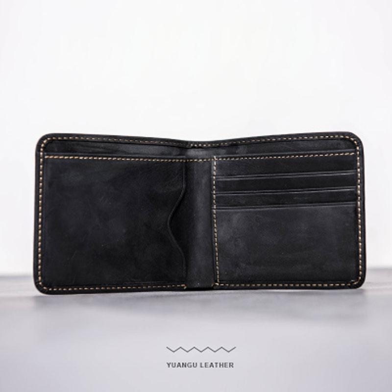 Cool Leather Men Slim Small Wallet Bifold Vintage Small Wallet for Men - imessengerbags