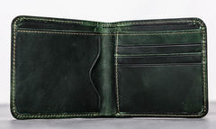 Cool Leather Men Slim Small Wallet Bifold Vintage Small Wallet for Men - imessengerbags