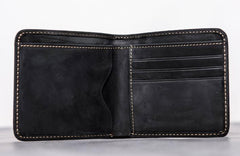Cool Leather Men Slim Small Wallet Bifold Vintage Small Wallet for Men - imessengerbags