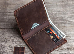 Cool Leather Men Slim Small Wallet Bifold Vintage Small Wallet for Men - imessengerbags
